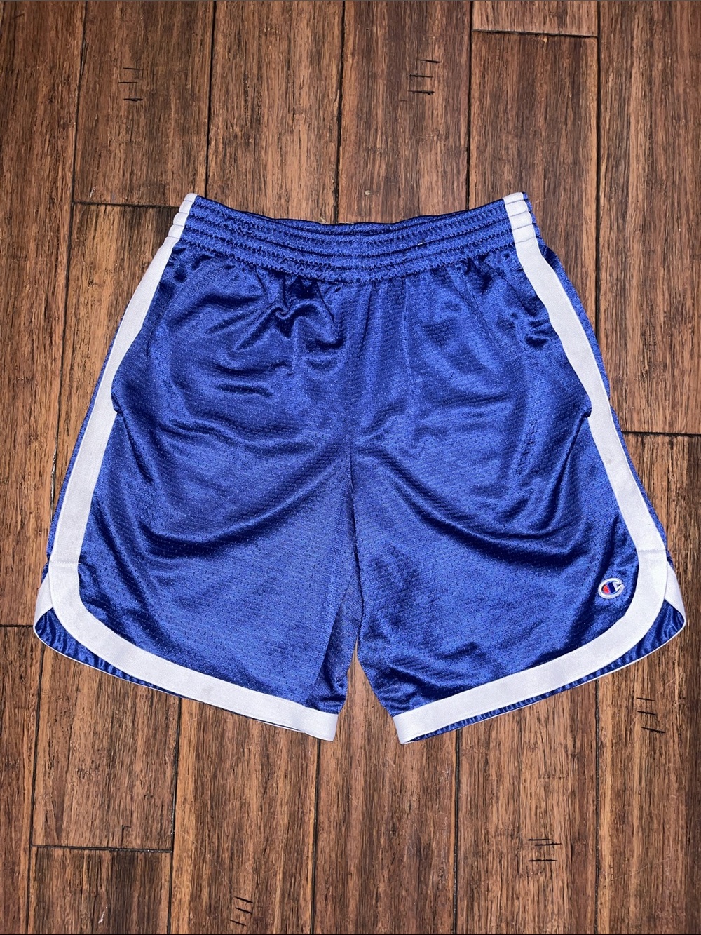 Champion Royal Blue Athletic Mesh Shorts with White Trim